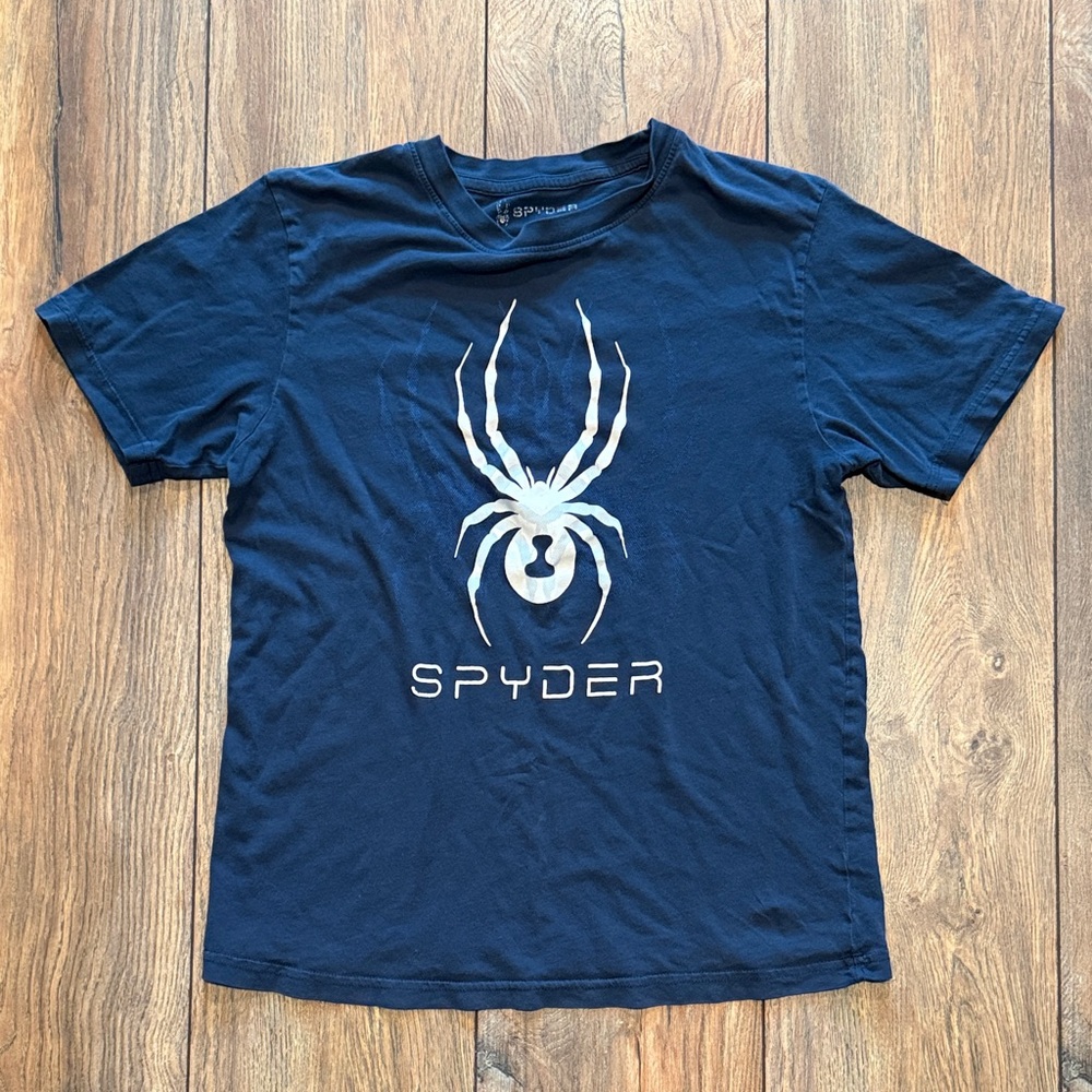 Spyder Dark Blue Tee with White Spider Design